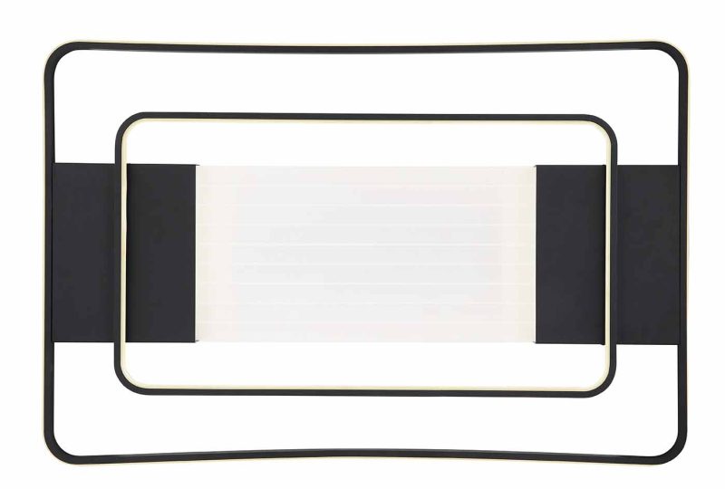 Lámpara de techo moderna negra rectangular Globo Ronda - Imagen 3