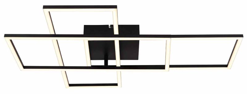 Lámpara de techo moderna rectangular de metal negro Globo Gabriel - Imagen 2