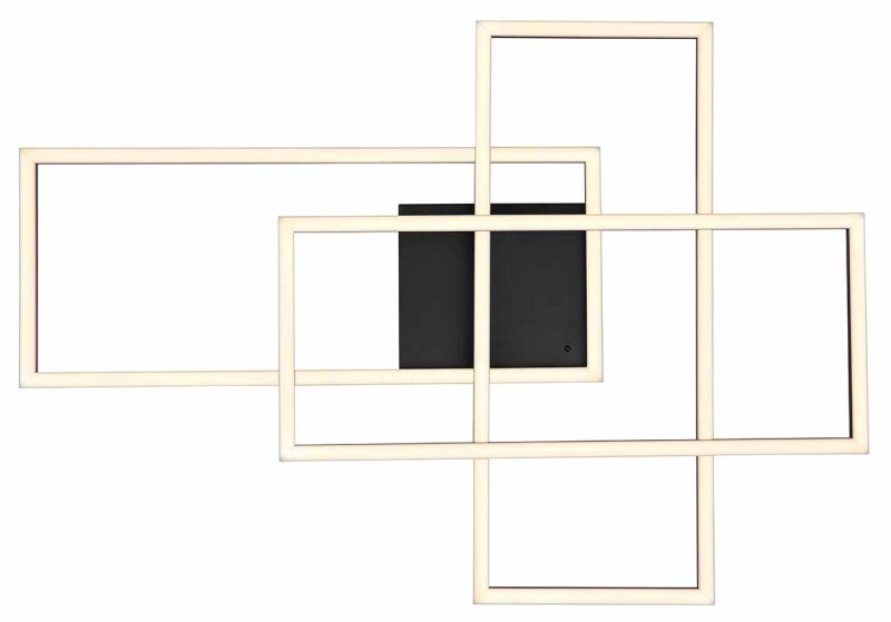 Lámpara de techo moderna rectangular de metal negro Globo Gabriel - Imagen 3