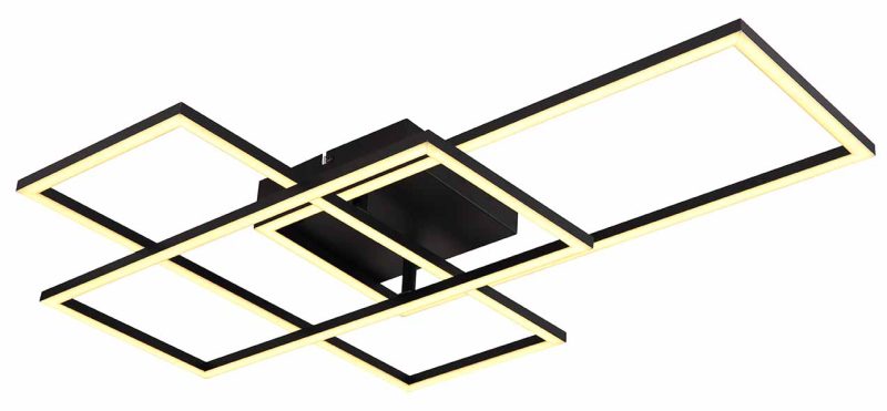Lámpara de techo moderna rectangular de metal negro Globo Gabriel - Imagen 4