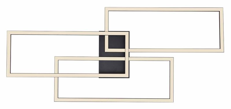 Lámpara de techo moderna rectangular negra de metal Globo Tiny - Imagen 3
