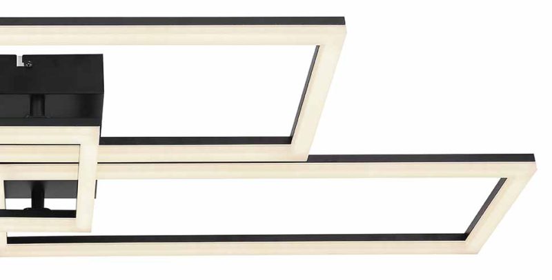 Lámpara de techo moderna rectangular negra de metal Globo Tiny - Imagen 4