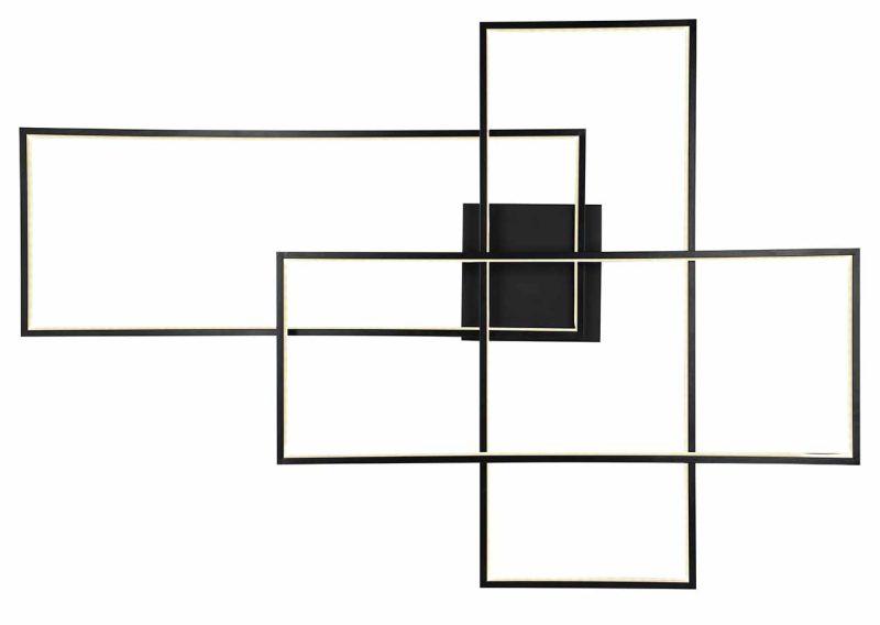 Lámpara de techo moderna rectangular negra Globo Gabriel - Imagen 3