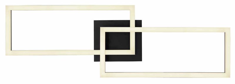 Lámpara de techo moderna rectangular negra Globo Tatjana - Imagen 3