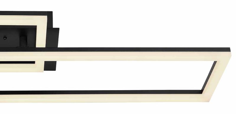 Lámpara de techo moderna rectangular negra Globo Tatjana - Imagen 4