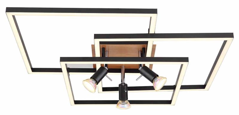 Lámpara de techo negra rectangular Globo Ida - Imagen 2