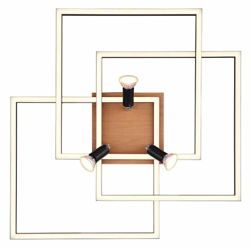 Lámpara de techo negra rectangular Globo Ida - Imagen 3