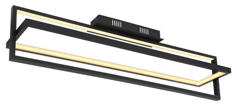 Lámpara de techo negro construcción horizontal rectangular Globo Flips - Imagen 4