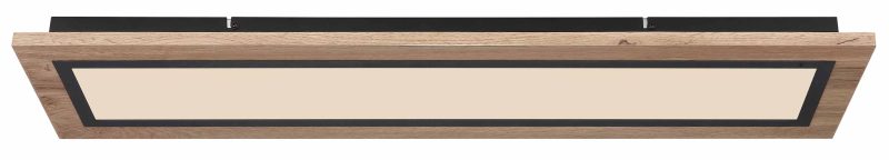 Lámpara de techo negro/marrón rectangular metal/MDF Globo Lea - Imagen 2