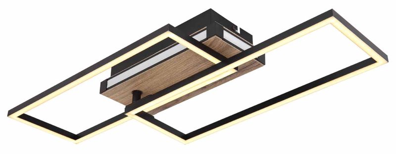 Lámpara de techo poligonal flexible negro/marrón Globo Colli - Imagen 4