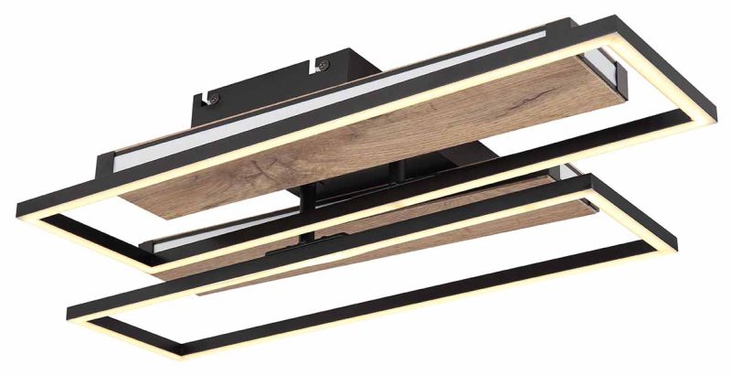 Lámpara de techo poligonal flexible negro/marrón Globo Colli - Imagen 4
