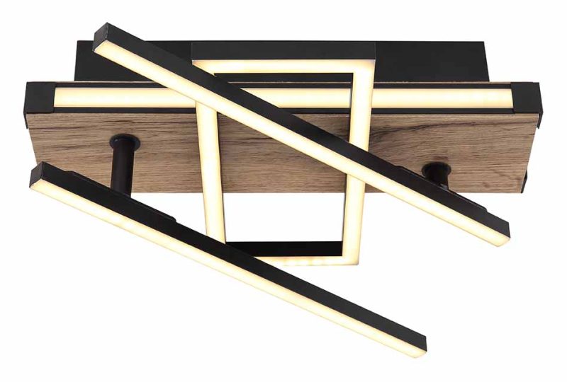 Lámpara de techo poligonal flexible negro/marrón L Globo Colli - Imagen 2