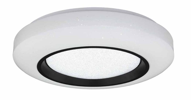 Lámpara de techo redonda blanca/negra con luz filtrada Globo Gello - Imagen 4