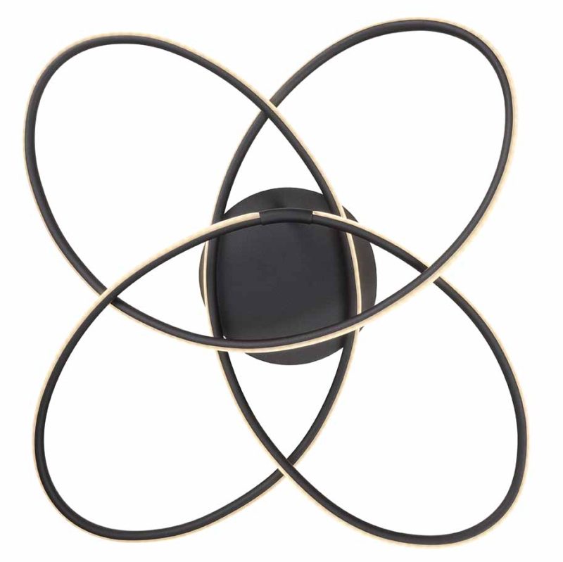 Lámpara de techo redonda construcción de anillos negro/blanco L Globo Panda - Imagen 2