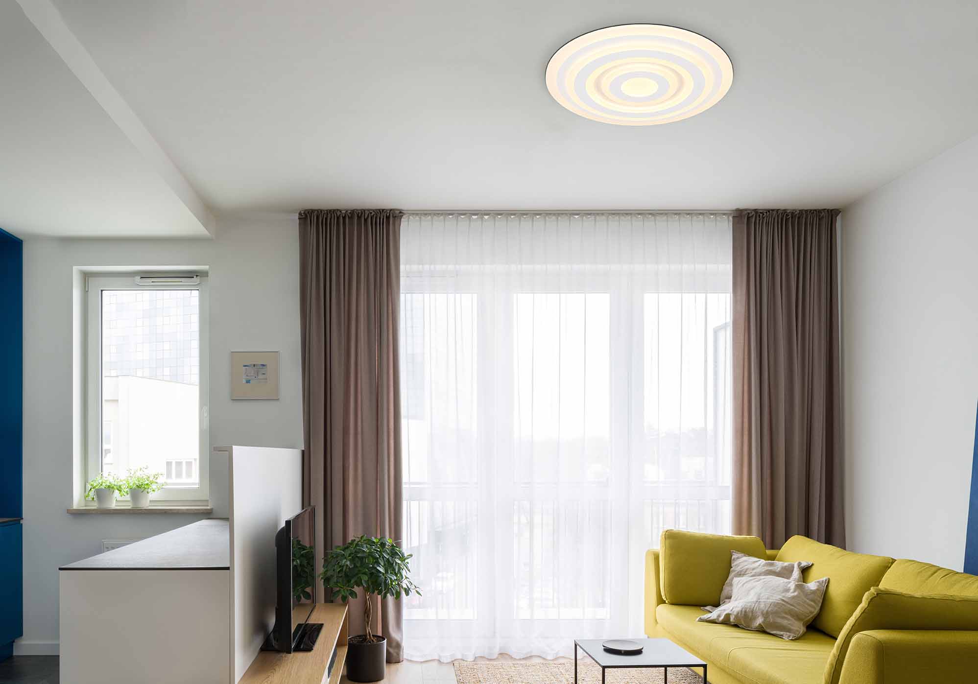 Lámpara de techo redonda en espiral blanca Globo Alois - Imagen 3