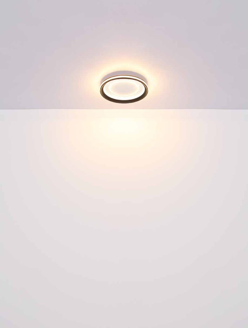 Lámpara de techo redonda negra/blanca con anillo de luz filtrada Globo Clarino - Imagen 4