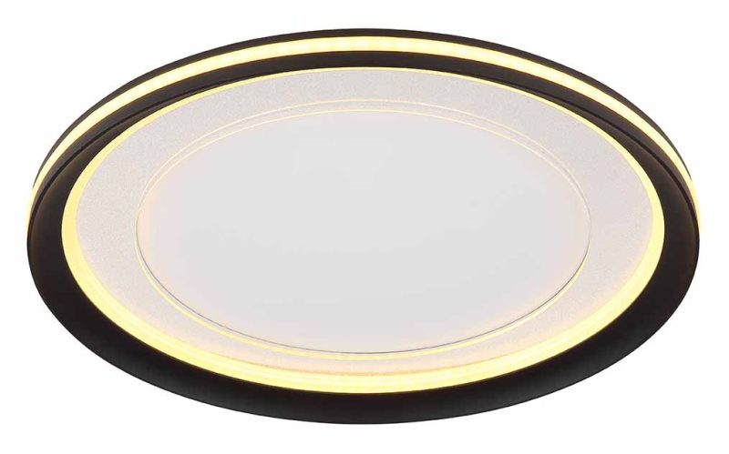 Lámpara de techo redonda negra/blanca con anillo de luz filtrada L Globo Clarino - Imagen 3