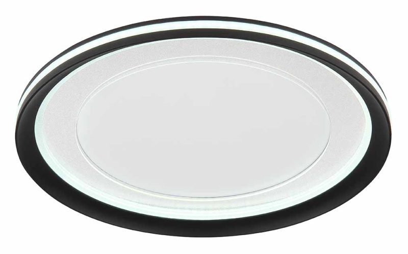 Lámpara de techo redonda negra/blanca con anillo de luz filtrada L Globo Clarino - Imagen 4