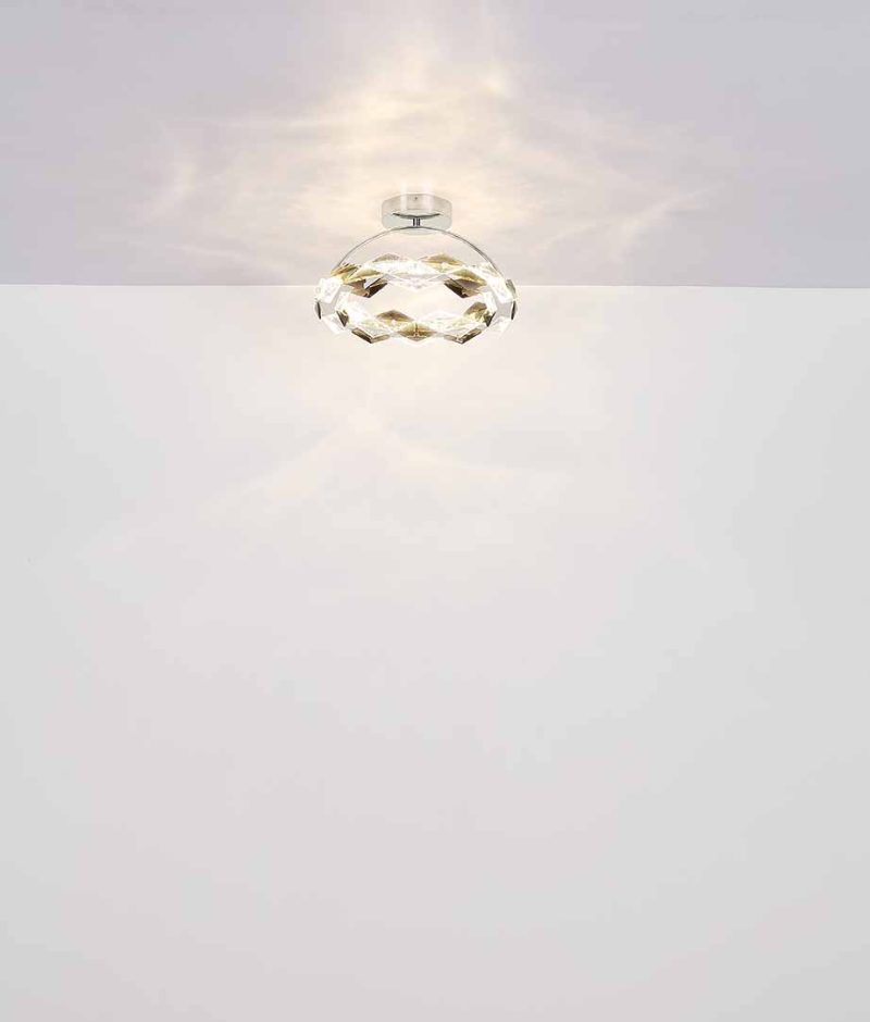 Lámpara de techo trenzada de acrílico cristal cromado/gris ahumado Globo Karilion - Imagen 4