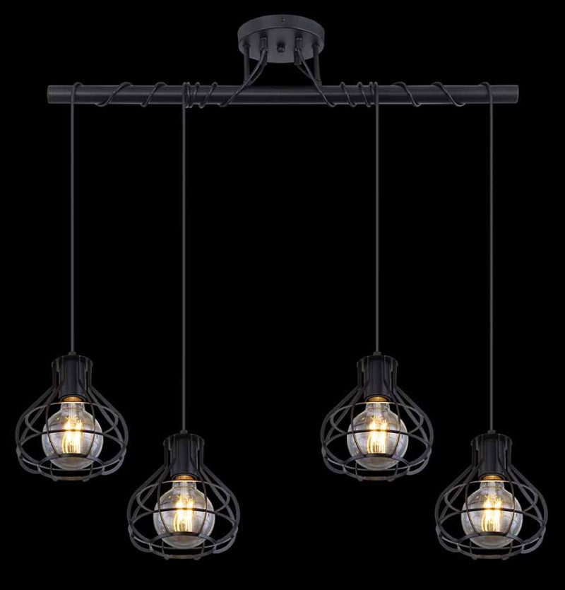Lámparas de techo retro de metal negro Globo Clastra - Imagen 5