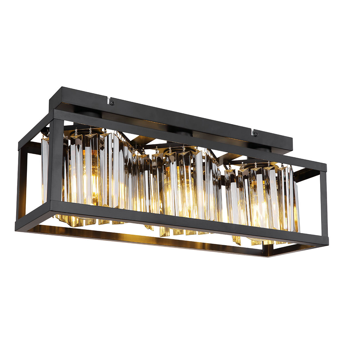 Plafón clásico negro rectangular Globo Mathilde