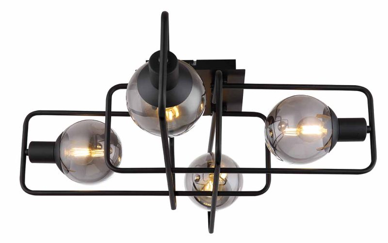 Plafón moderno angular negro Globo Blama - Imagen 2
