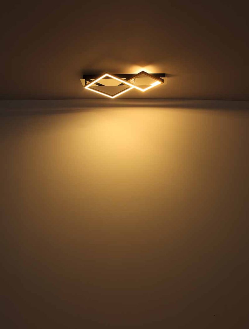 Plafón negro/dorado de 3 luces con formas romboidales Globo Lesina - Imagen 4