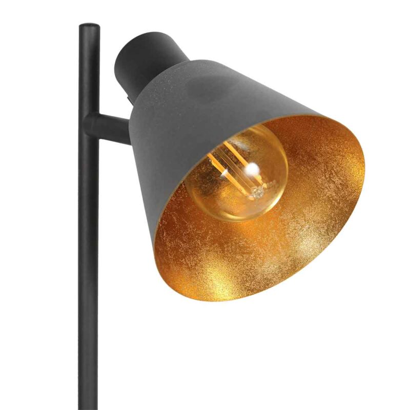 Lámpara de mesa retro negra de metal Mexlite Oeroe - Imagen 4