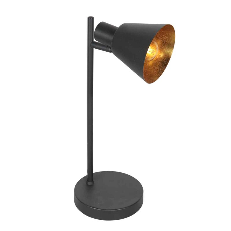 Lámpara de mesa retro negra de metal Mexlite Oeroe - Imagen 7