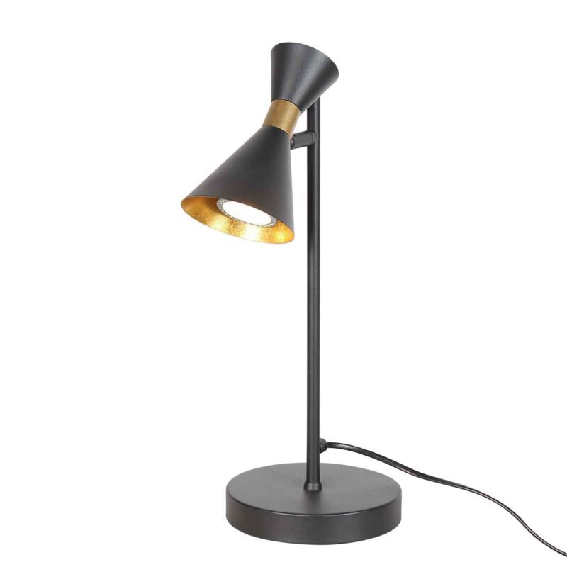 Lámpara de mesa retro negra de metal Anne Lighting Preto - Imagen 2