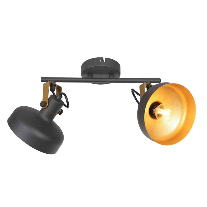 Lámpara de pared industrial de metal negro Mexlite Prato - Imagen 11