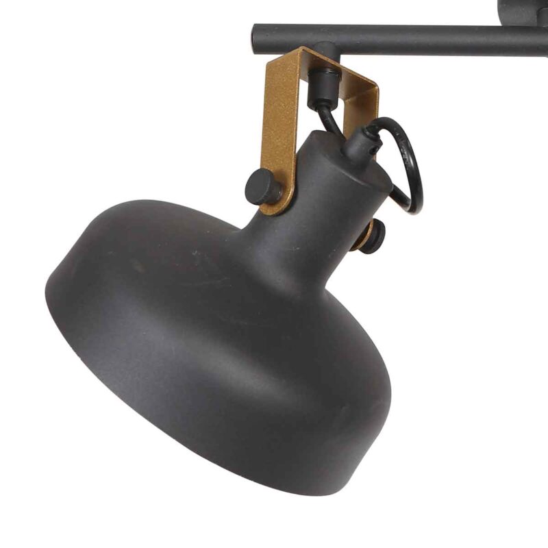 Lámpara de pared industrial de metal negro Mexlite Prato - Imagen 3