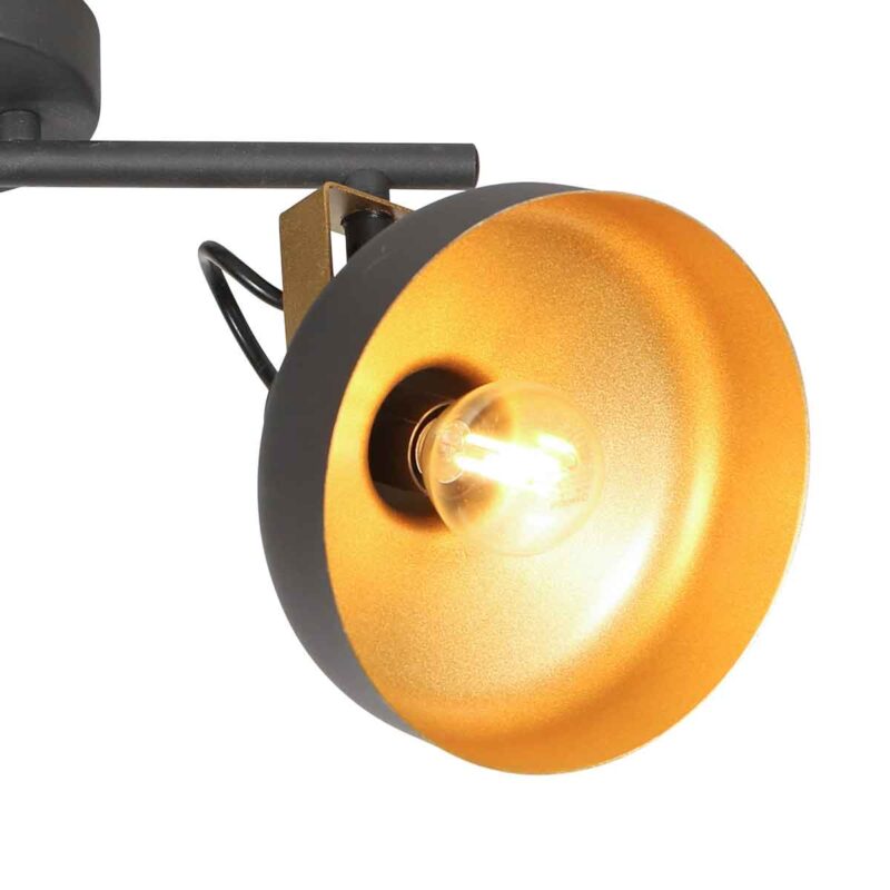 Lámpara de pared industrial de metal negro Mexlite Prato - Imagen 5
