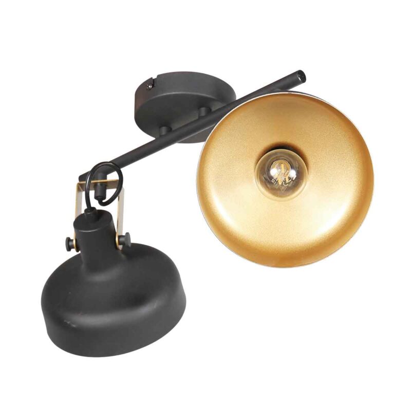 Lámpara de pared industrial de metal negro Mexlite Prato - Imagen 9