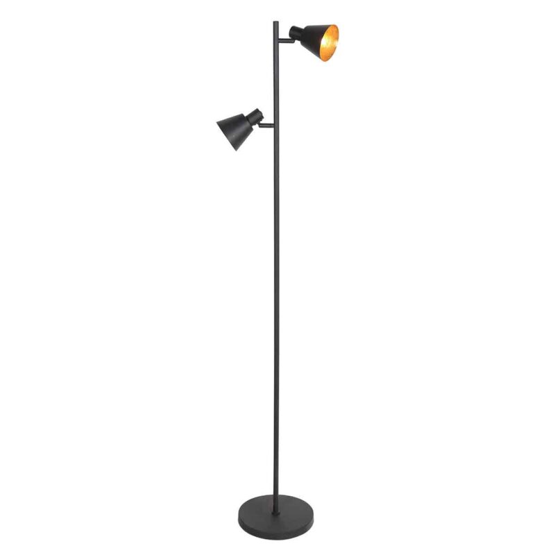 Lámpara de pie retro de metal negro Mexlite Oeroe - Imagen 2