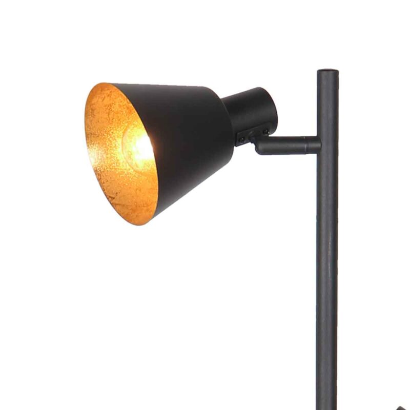Lámpara de pie retro de metal negro Mexlite Oeroe - Imagen 5