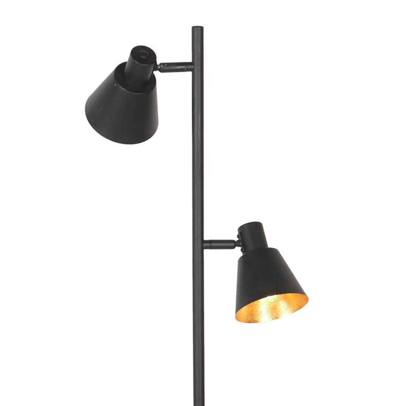 Lámpara de pie retro de metal negro Mexlite Oeroe - Imagen 6