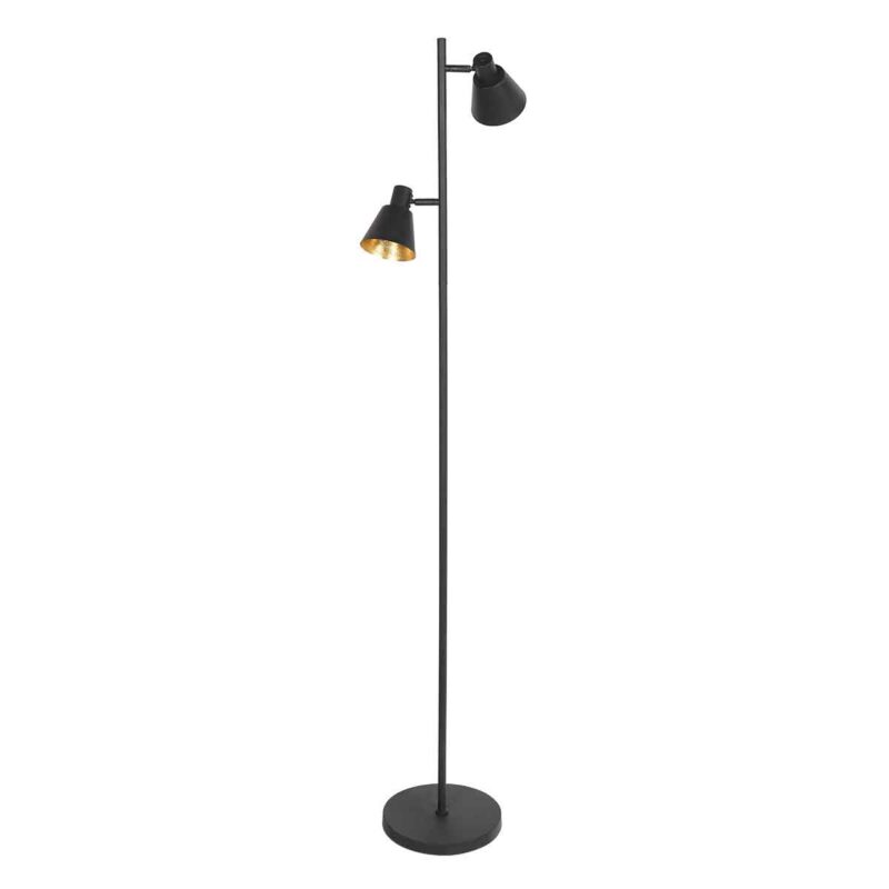 Lámpara de pie retro de metal negro Mexlite Oeroe - Imagen 8