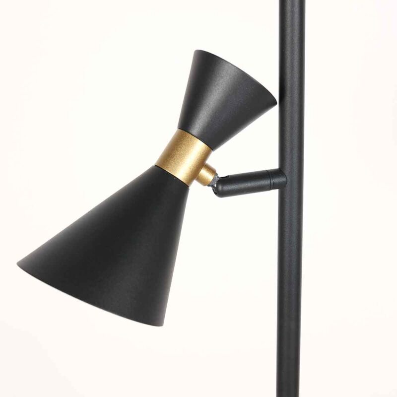 Lámpara de pie de metal negro trendy Anne Lighting Preto - Imagen 4