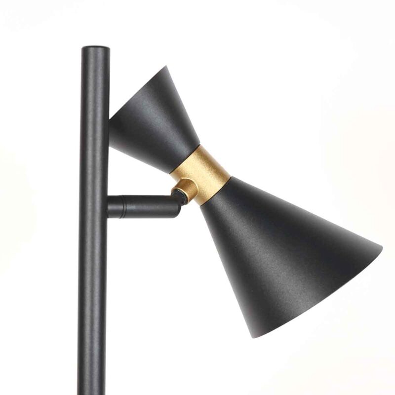 Lámpara de pie de metal negro trendy Anne Lighting Preto - Imagen 5