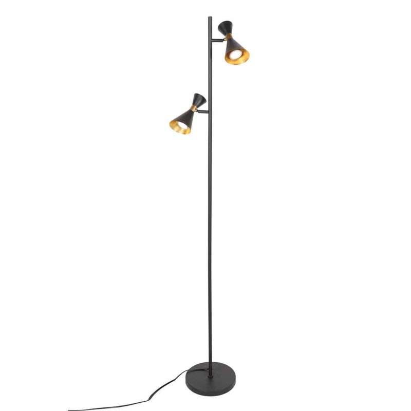 Lámpara de pie de metal negro trendy Anne Lighting Preto - Imagen 9