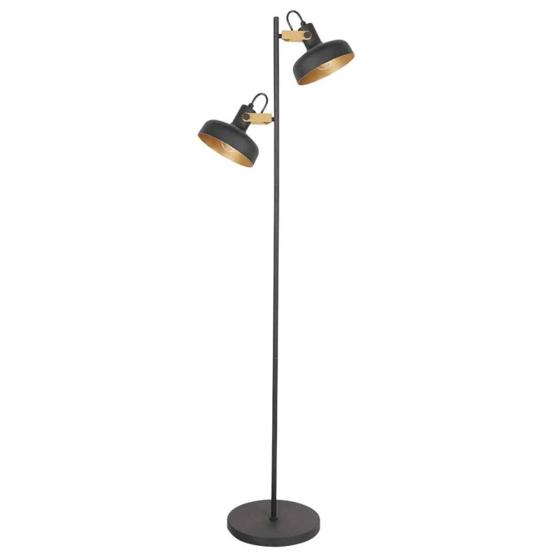 Lámpara de pie negro de metal moderno Mexlite Prato - Imagen 2