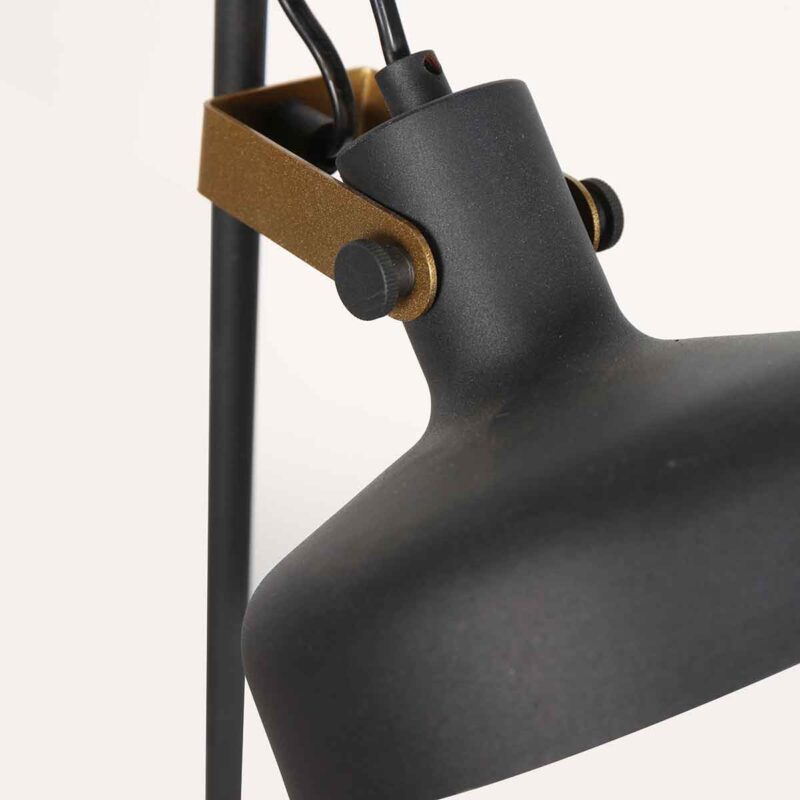 Lámpara de pie negro de metal moderno Mexlite Prato - Imagen 4