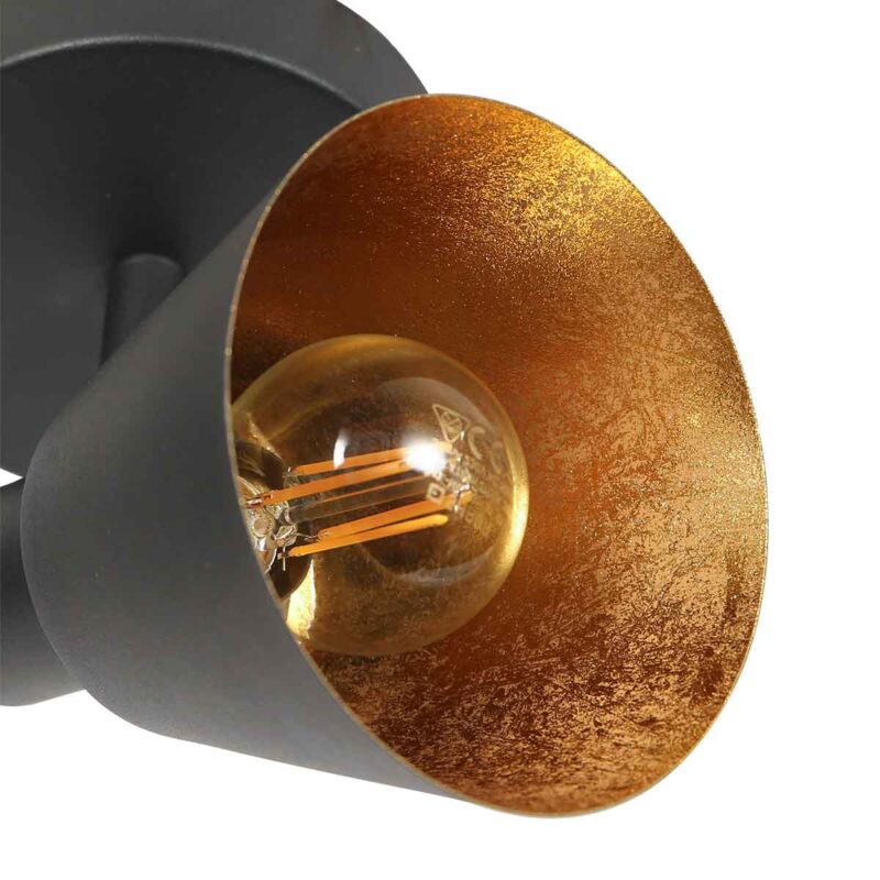 Focos negros retro de metal Mexlite Oeroe - Imagen 3