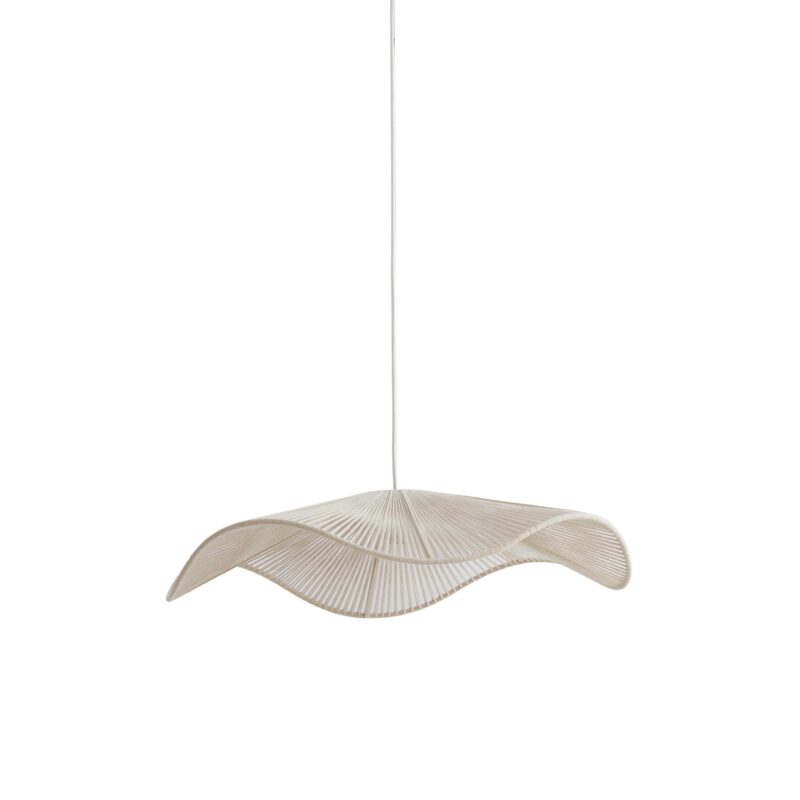 Lámpara colgante orgánica beige de hilo de algodón Light & Living Rafa