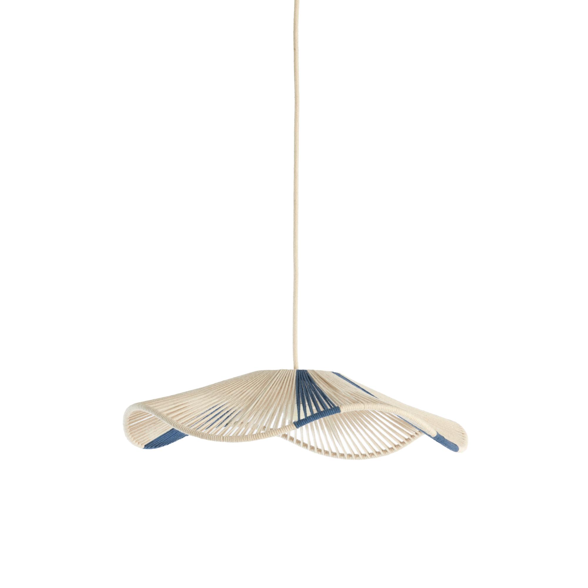 Lámpara colgante beige/azul orgánica de hilo de algodón Light & Living Rafa