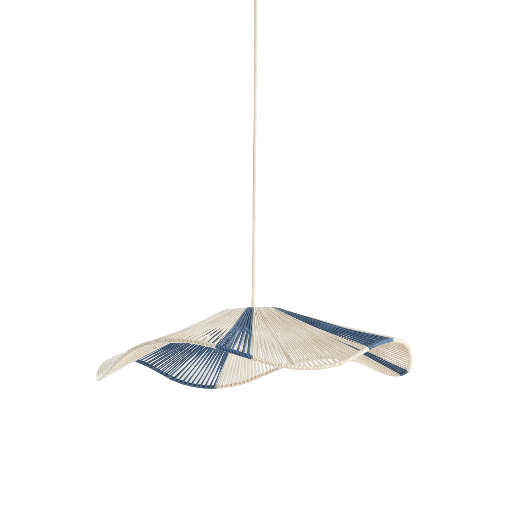 Lámpara colgante orgánica de hilo de algodón beige/azul Light & Living Rafa