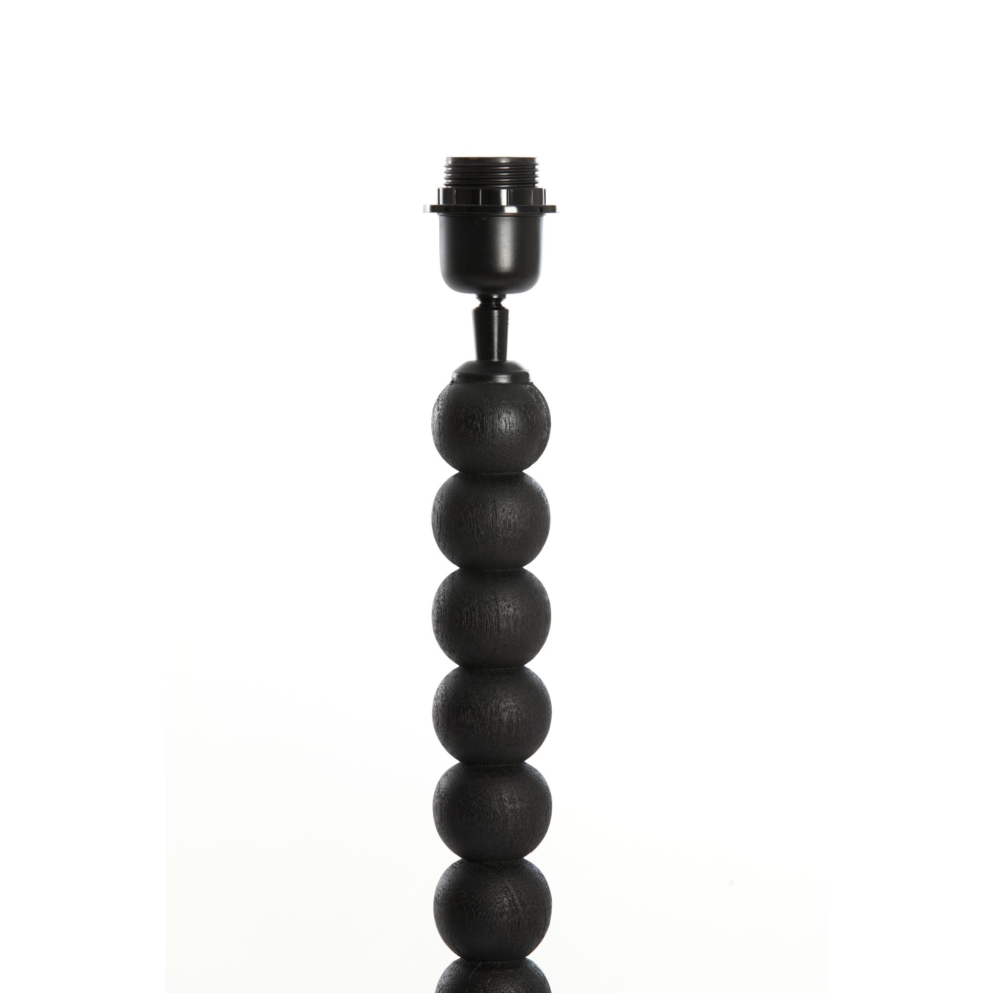 Lámpara de mesa negra con bolas de madera Light & Living Veglio