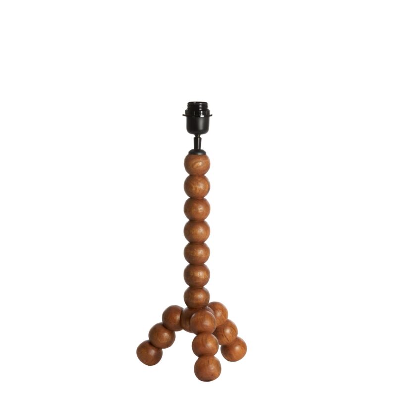 Lámpara de mesa marrón claro con bolas de madera Light & Living Veglio