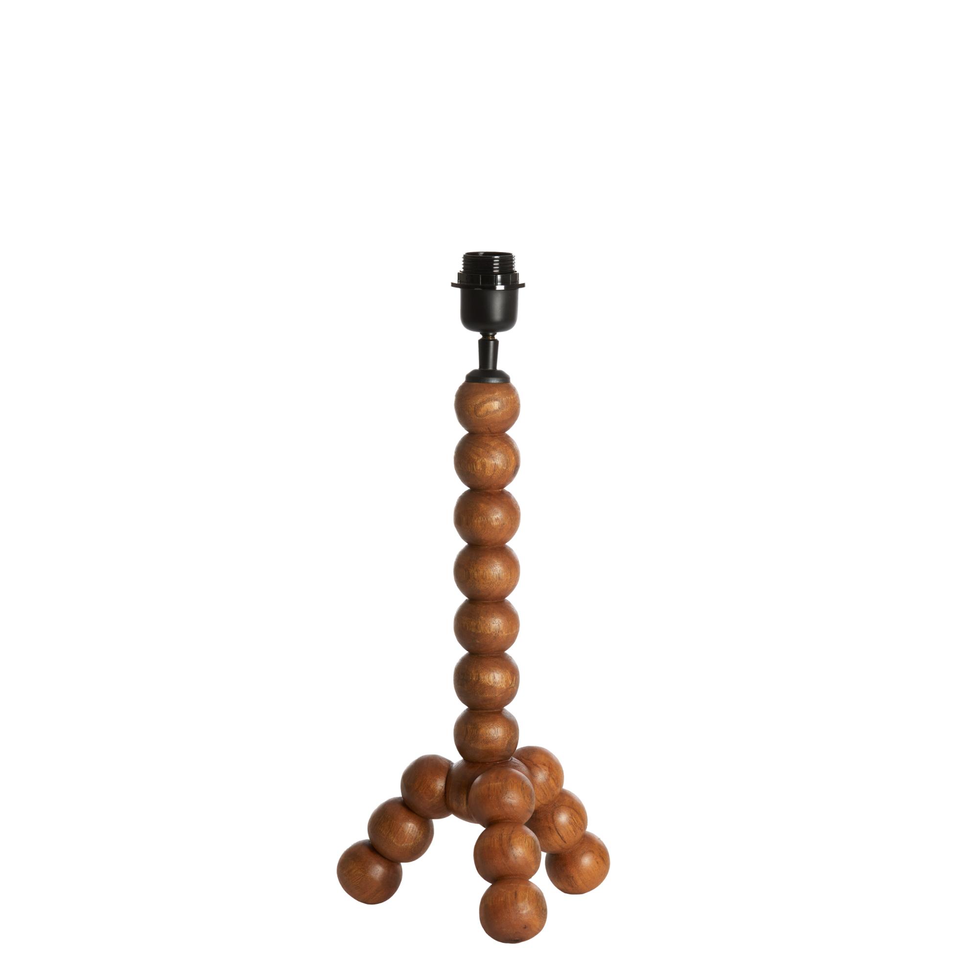 Lámpara de mesa marrón claro con bolas de madera Light & Living Veglio